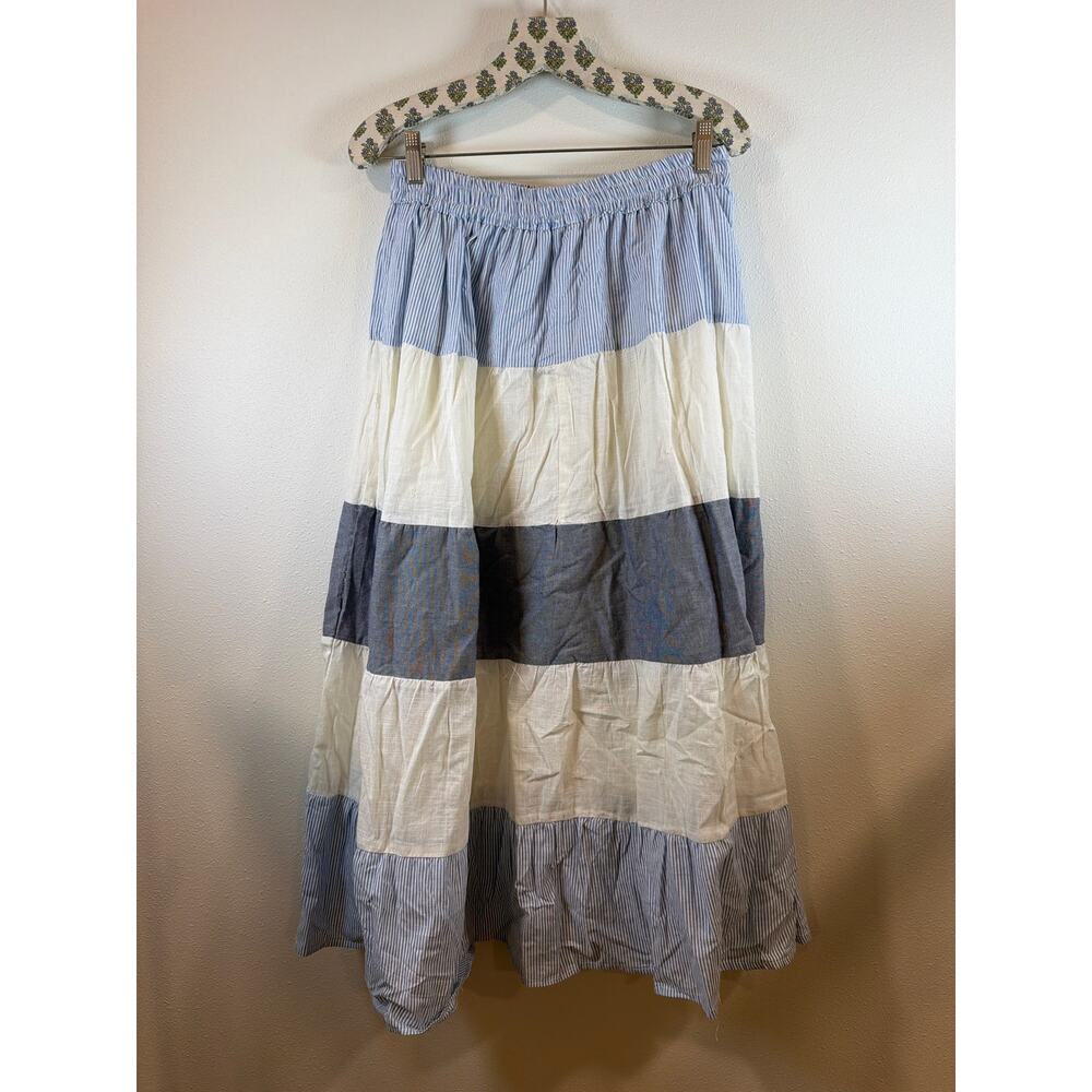 Kings road chambray broomstick skirt